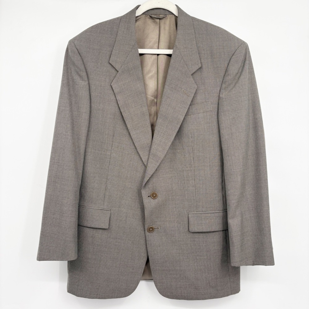 Christian Dior Monsieur Mens Vintage Brown Micro Check Old Money Blazer Coat 43R